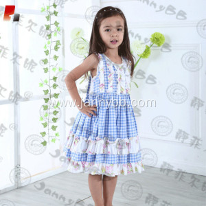 custom printed flower dress checked toddler dress